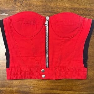 RtA Vicky Corset Top- Red & Black